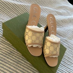 *NWT* GUCCI GG MID-HEEL SLIDE SANDAL